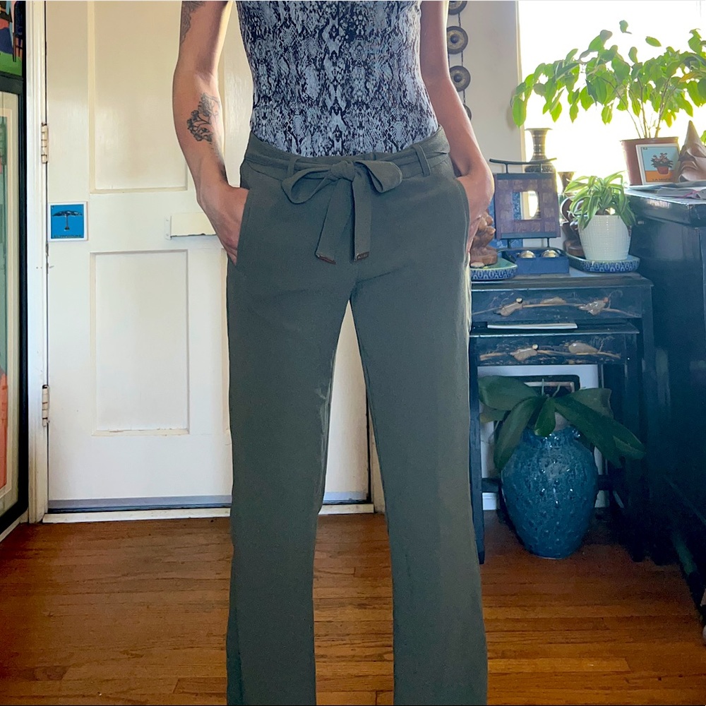 Navy green casual dress pants